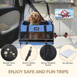 퍼텐트 대형 상자 25파운드 강아지 최대 야외 위한 소프트 캐리어 휴대용 애완동물 중형 접이식 20X13X13인치 블루 사이드 다크 강아지를 여행용 캐리어 고양이 고양이와