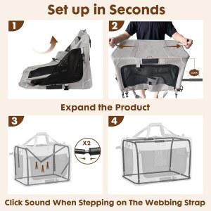 2마리 고양이를 대형 16 위한 반려동물 사이드 휴대용 실외용 PEGIC 캐리어 여행 초대형 소프트 실내 24 고양이