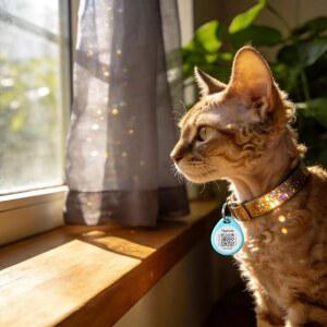 태그헬프 2팩 고양이 블루앤블랙 ABS 애완동물 무성 1인치 맞춤형 태그 씹힘 방지 조용한 태그 명판 목걸이 컬러 ID 이름표 개인