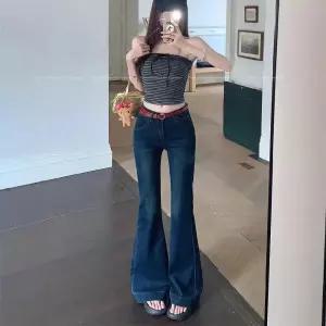 여사친 바지 빈티지 청바지 스판 하이웨스트 부츠컷 슬림핏 와이드 원픽1