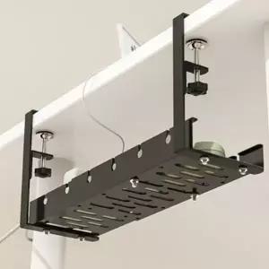 무타공 멀티탭 정리 콘센트 보관 선반 거치대 클램프 책상 테이블 밑 공간 선정리