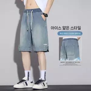 바지 데님 하프 남자청반바지 라이셀 반바지 청바지 5부 원템1