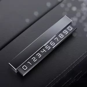 차량용 야광 주차번호판 슬라이드형 연락처 알림판 WFLOOUJ