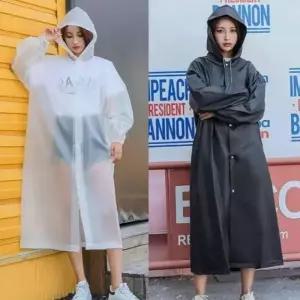 남녀공용 EVA 다회용 우비 레인코트 캠핑 우의 블랙 아웃도어 단체 행사선물