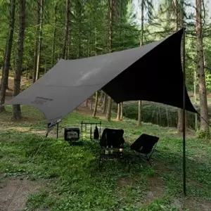 카즈미 헥사타프 캠핑 차광막 텐트 그늘막 타프 블랙