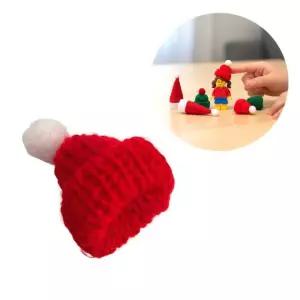 파티용품 데코용품 크리스마스 미니 니트모자 인형 소품 빨강 4개입