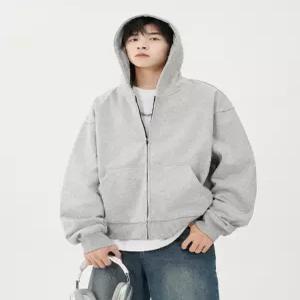 훌리오 회색 캐주얼 남자집업가디건 후드 반집업 카디건 UNO1