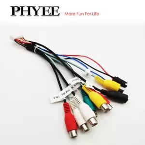 20핀 RCA 오디오 케이블 서브우퍼 출력 CVBS 비디오 Aux In 제어 팬 커넥터 마이크 잭 16핀 차량용