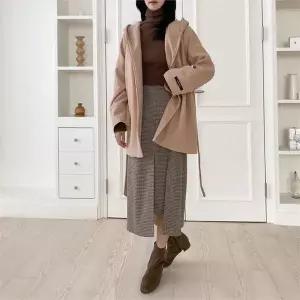 [다잇템]여자 후디 스트랩 핸드메이드자켓 숄카라 코트_P330821579