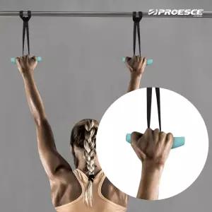 프로이스 손목 보호 렛풀다운 케이블 그립 스트랩 핸들 풀업 시티드로우