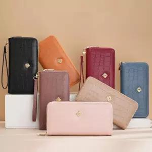 2단 지퍼 스트랩 여성용 장지갑 엄마 학생 지폐지갑 FIL6+6iyd