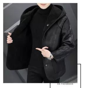 빈티지 남성 기모 폴라폴리스 후드 퍼 일체형 코트 골드 점퍼 단정한 스웨이드 패딩 도톰 항공 DUCHI1