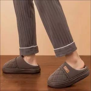 사무실 방수 안감 실내화 남자 기모 실외 슬리퍼