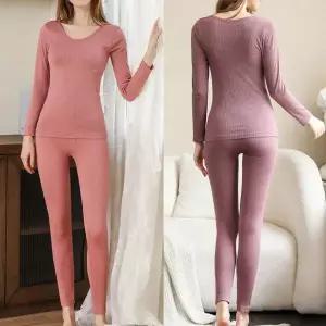 [하프클럽/]여자 슬림핏 골지 부드러운 신축성 보온 내복 세트