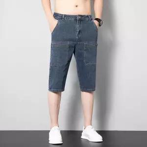 남친 캐주얼 청반바지 스판 일자 6포켓 7부팬츠 패피5