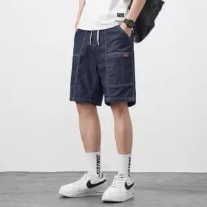 남사친 팬츠 하프 데님 밴딩 청반바지 반바지 캐쥬얼 5부 패피1