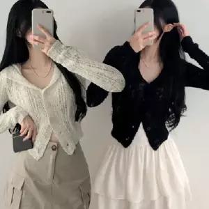 시스루 가디건 시원한 여름 크롭기장 아우터