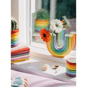 U자형 무지개 꽃병 장식 화병 백자 꽃화병 인테리어 시약병 저그화병 용량 농가 종이학병