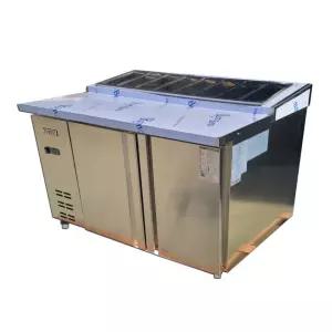 키스템 KISPDB15R4 반찬테이블냉장고 스프링 도어 음식점 디지털 컨트롤러 토핑냉장고