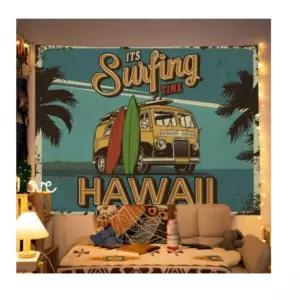 서핑하와이 패브릭 포스터 가림막 커튼 가리개 커텐 바란스 가림천 천포스터