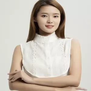 여성 플리츠 차이나 페이크 카라 넥케이프 레이어드