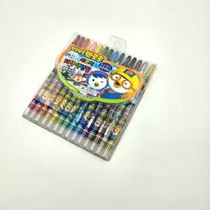 2세트 14색 돌돌이 뽀로로 색연필 샤프식 캐릭터 연필