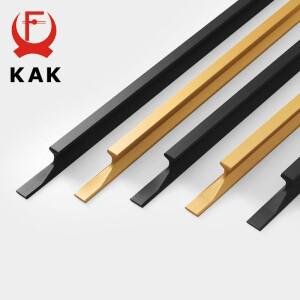 KAK 골드 캐비닛 핸들 알루미늄 합금 블랙 주방 찬장 문 서랍 손잡이를 당깁니다 헛간 가구