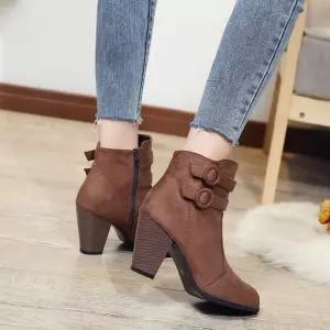 라운드벨트 여성부츠 앵클 앵글