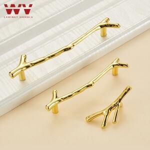 WV 골드 트리 브랜치 주방 캐비닛 보관 손잡이 골동품 문짝 옷장 가구 서랍 당기기 화장대 주방용품 문고리