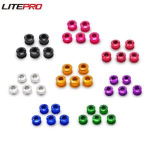 Litepro 접이식 자전거 단일 체인 링 볼트 호환 5PCS MTB 산악 크랭크 셋 나사 휠 스프로킷 너트