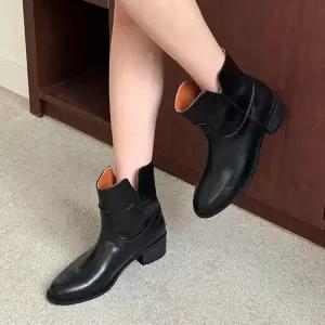 신발 여성부츠 미들힐 발목 봄구두 로우힐 부티