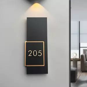 집 사무실 호수판 번호판 8x20cm 아파트 검정+브론즈 호수 현관문 문패