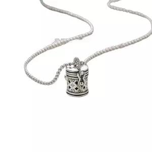 순은 볼 펀칭 목걸이 앤티크  빈티지 펜던트