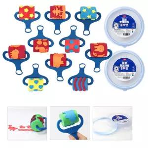 어린이집교구 유아미술 롤러스탬프 도장찍기 장난감 물감놀이 스템프