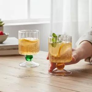 아트박스/홀린 컬러 글로우볼 내열유리 와인잔 고블렛잔 200ml 1P