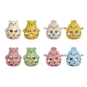 유아용 촉감놀이 딸랑이 실리콘교구 8p 4개월 어린이장난감 청각 자극