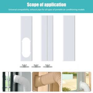휴대용 에어컨 배기 호스 벤트 키트 이동식 AC 배플 세트 슬라이딩 윈도우용 경량 액세서리
