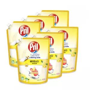 프릴 베이킹소다 퓨어레몬 1L x6개 친환경 고농축 1종 주방세제