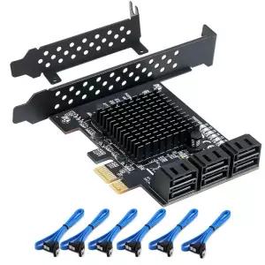 6/4 10 포트 SATA III PCIe 카드 컨트롤러 카드-6 기가바이트/초 내부 어댑터 변환기 PCI 3.0 확장