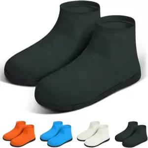 레인 슈 커버 방수 신발 미끄럼 방지 재사용 가능한 라텍스 남성용 부츠 아웃도어 갈로쉬 보호