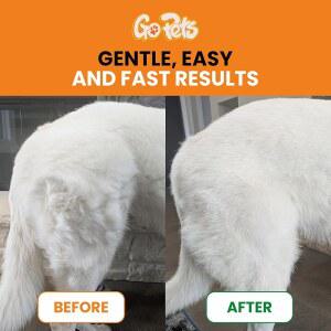 개와 고양이를 위한 GOPETS 디매팅 개를 손잡이 매트 도구 있는 탈착 배출용 셀프 클리닝 방지 브러시 디탱글러 브리스틀이 슬라이커 미끄럼 접이식 언더코트