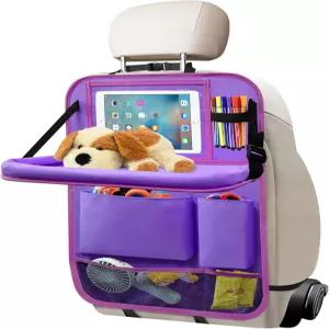 트레이가 있는 에트르 준 자동차 뒷좌석 정리함 6개의 수납 포켓이 시트 등받이 테이블 홀더 카시트 보호대