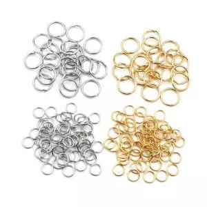 200PC 3/4/5/6/7/8/10mm 스테인레스 스틸 골드 컬러 스플릿 점프 링 DIY 쥬얼리 파인드 오픈 싱글 루프