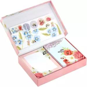 책상 정리함이 있는 홀마크 문구 세트 라이트 핑크(봉투가 빈 카드 10장 봉투가 필기 시트 20장 75장