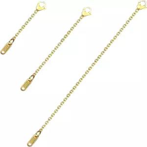 여성용 목걸이 익스텐더 3개 목걸이용 2인치 4인치 6인치 18K 금 도금 체인 장신구 제작용 팔찌 발찌