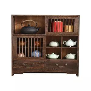 원목 다기장 엔틱 찻잔 장식장 레트로 소나무 옛날 찻장
