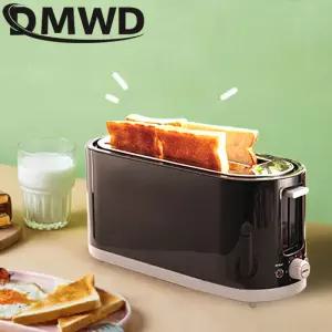 7 가열 기어 전기 토스터 오븐 스테인레스 스틸 아침 식사 빵 베이킹 기계 4 조각 슬롯 자동 샌드위치