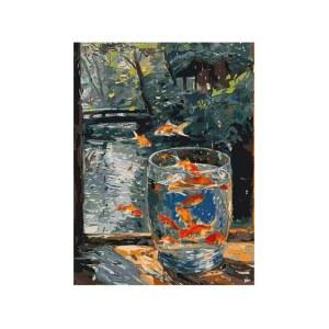 금붕어 그림 풍경 릴 유화 속의 diy 디지털 색칠 qz2602 액자 명화