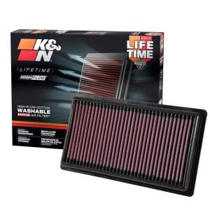 K&N 고유량 오리지널 라이프타임 엔진 에어 필터: 파워 향상: 프리미엄, 세탁 가능: 2016-2025 피아트 / 토요타 렉서스와 호환: (일부 모델 제품 설명 참조) 33-3080