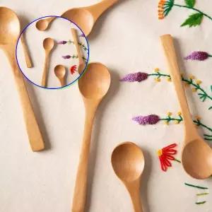 쌍문상회 티스푼 나무 세트 6P 과일나무 커트러리 우드 양식기